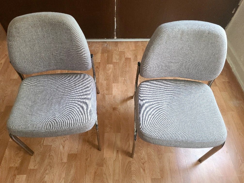 Two Grey Office Chairs