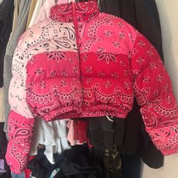 Bandana Crop Top Puffer 