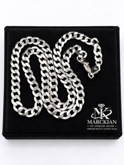 925 Sterling Silver Curb Link Chain Men’s Necklace Size 22”