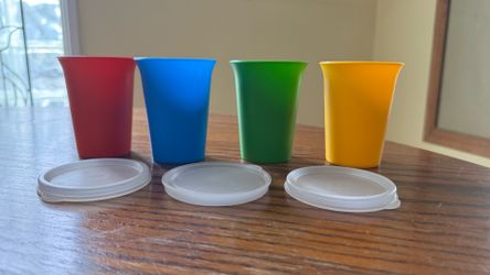 vintage Tupperware bell tumblers for children multicolor set of 4