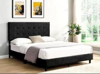 BRAND NEW QUEEN SIZE PLATFORM BED WITH PLUSH MATTRESS (FREE DELIVERY)
