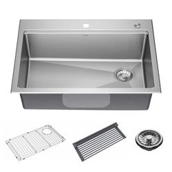 Brand New in Box Delta Emery Stainless Steel 30 in. Single Bowl Undermount/Drop-In Workstation Kitchen Sink with Accessories