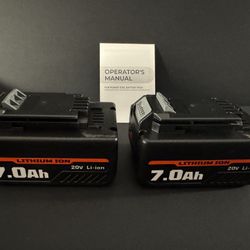 Two 20V 7.0ah Lithium Ion Batteries