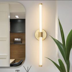 LED Bathroom Light Fixtures Gold Bathroom Vanity Lights Over Mirror 360° Full Lighting Dimmable LED 22 inch Vanity Light Bar Hardwired Modern Wall Sco