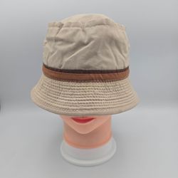 Vintage 1970s-1980s YoungAn Roll Up HatBeige BucketHat (Youth/Boys)