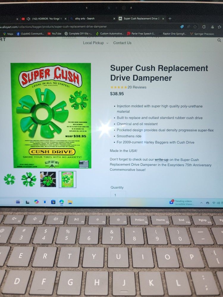 Super Cush Alloy Art MFG. 09- UP Bagger Upgrade