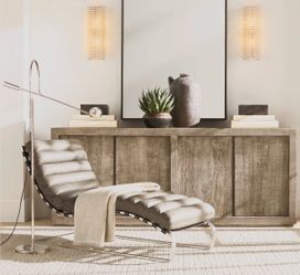 RH Restoration Hardware Gray Oviedo Leather Chaise – Cavalo Pewter – $5,710 Retail