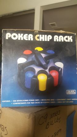 Poker chip rack with chips