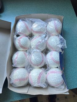 New Baden Dimpled Pitching Machine Baseballs – Red Seams – Practice Balls