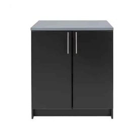 Wood Freestanding Garage Cabinet in Black (32 in. W x 36 in. H x 24 in. D)