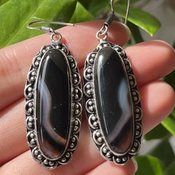 925 Silver Overlay Drop Earrings 