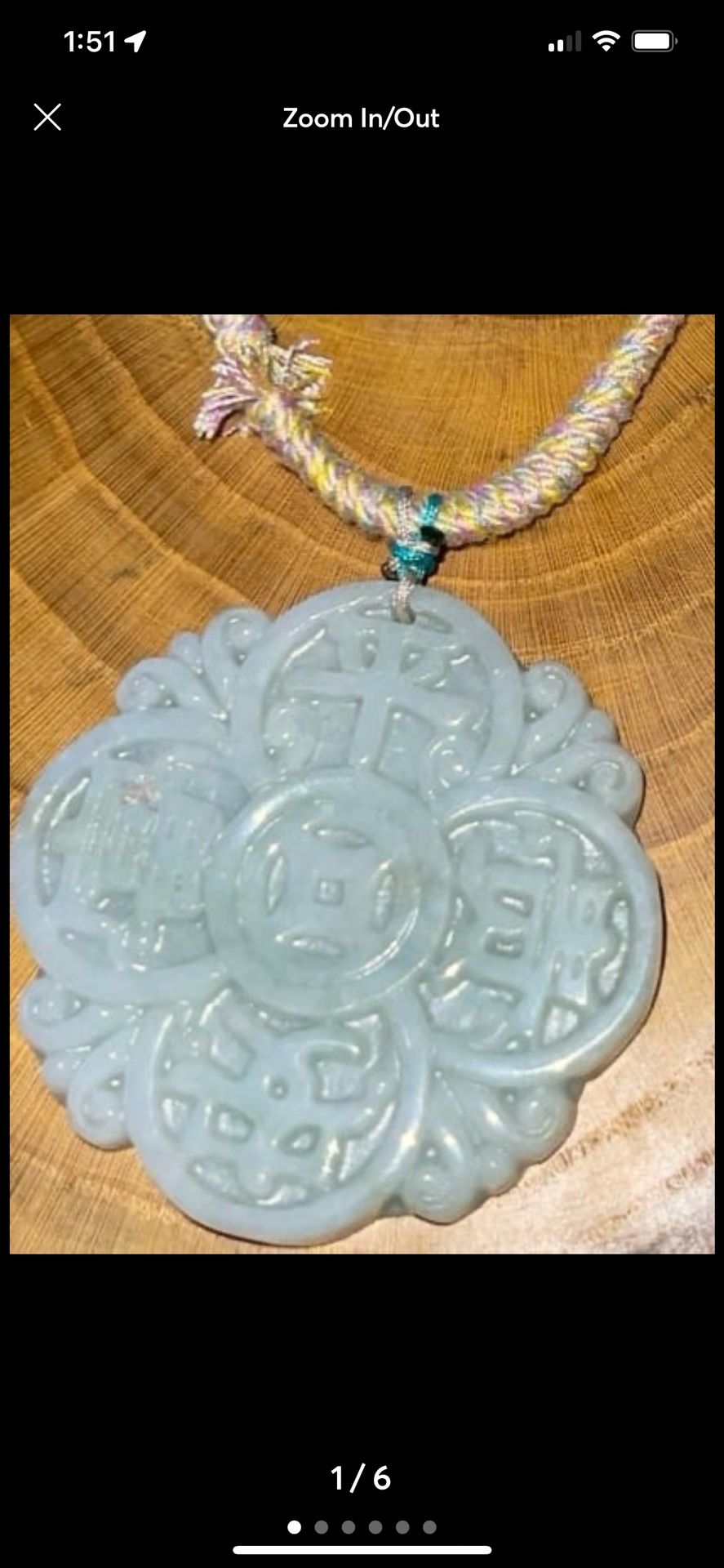 Burma Jade pendant “ Wealth blooms” on Tibetan necklace