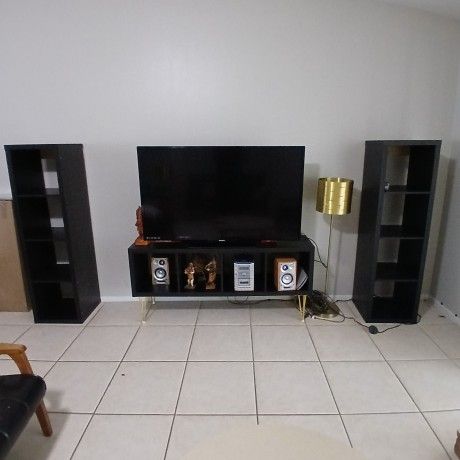 IKEA cube storage hack. Black Entertainment Center