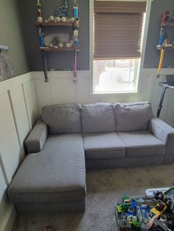 Chase sofa with pillows