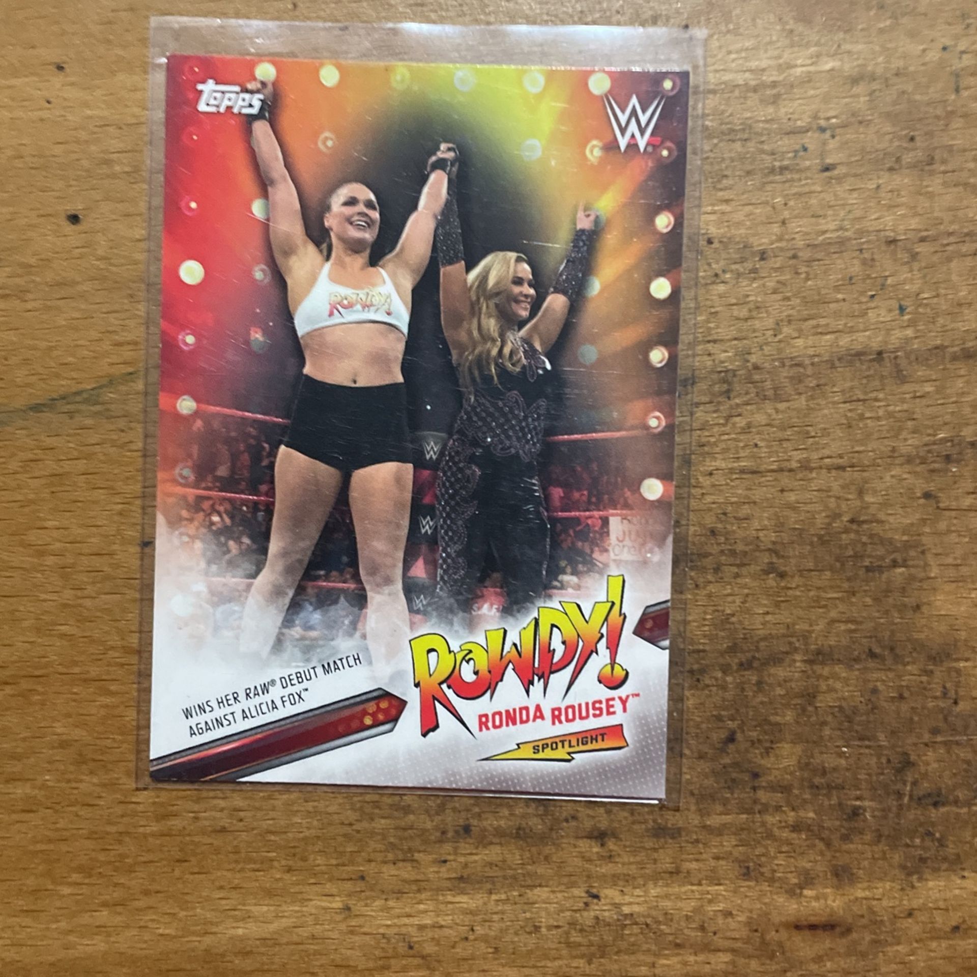 2018 TOPPS WWE RONDA ROUSEY “ROWDY” CARD