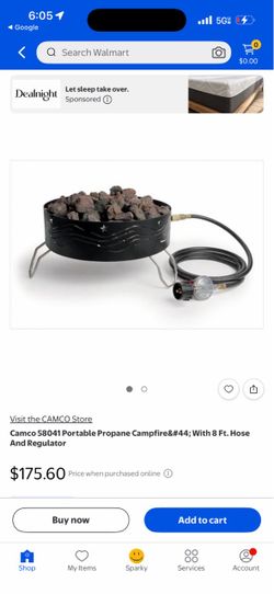 Camco Portable Propane Campfire with Hose and Regulator