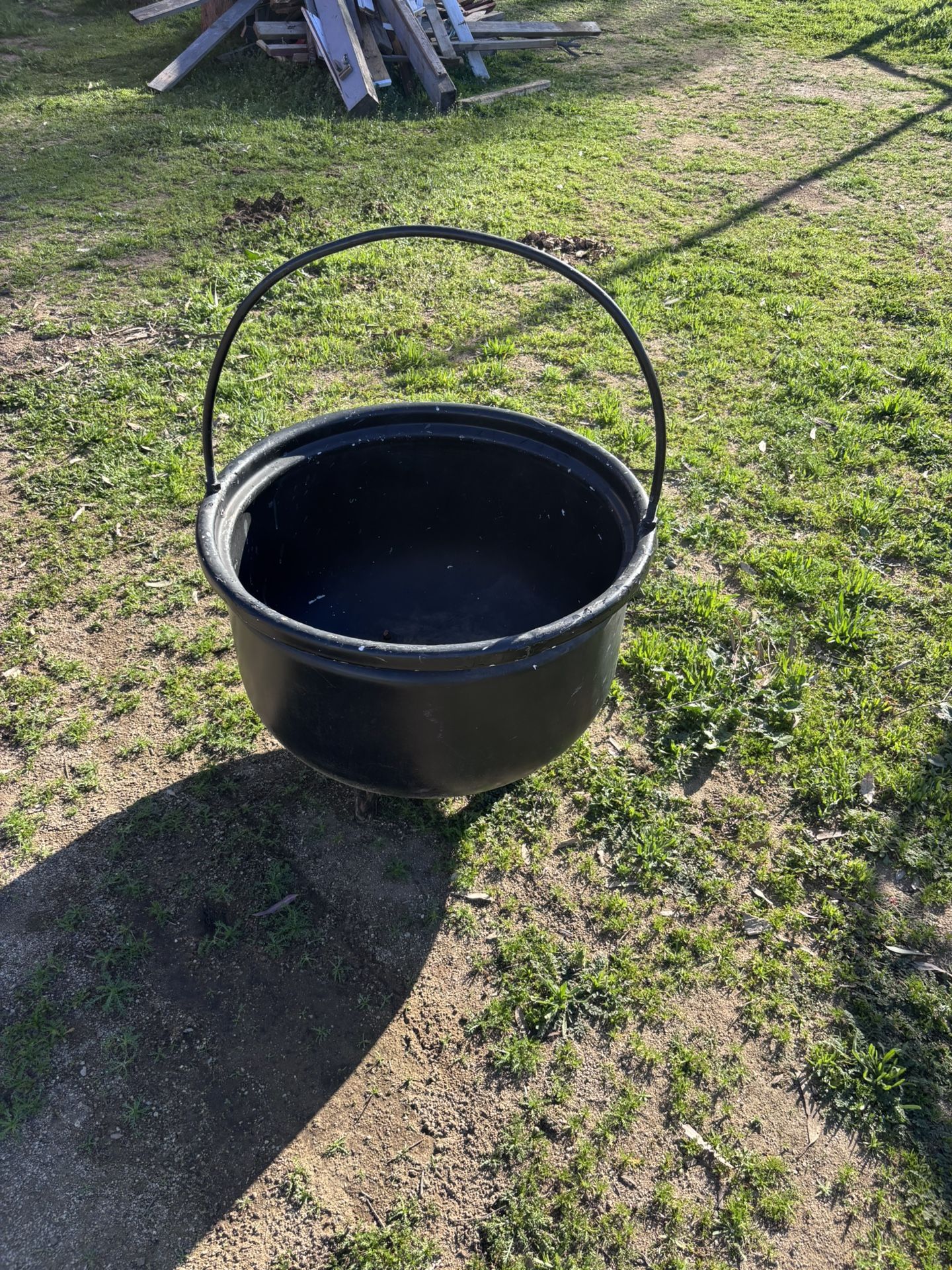 Metal Cauldron Planter