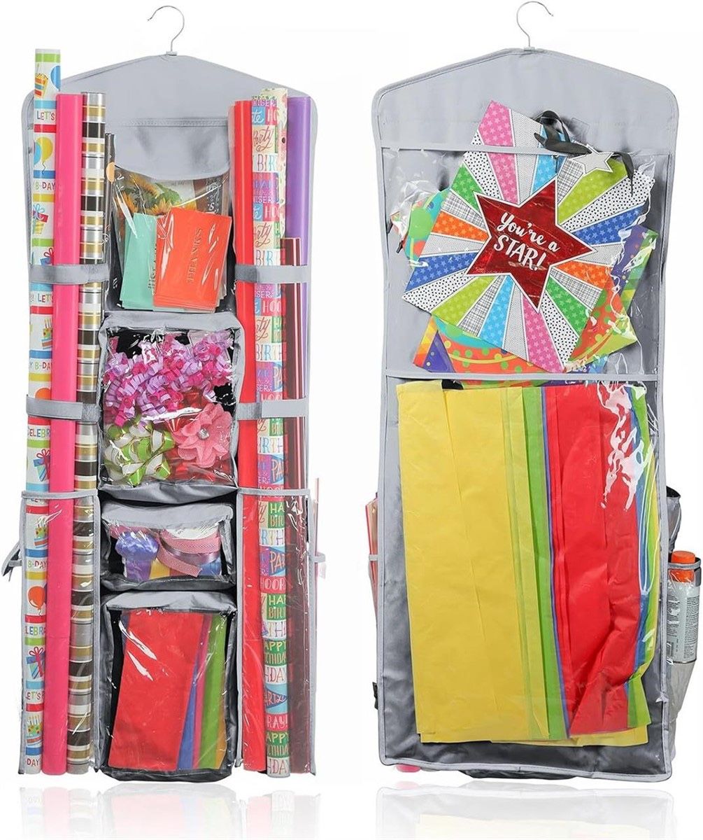 Wrapping Paper & Gift Bag Hanging Storage