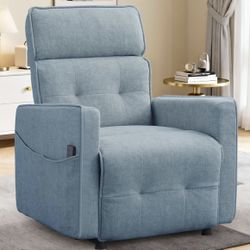 Power Recliner Chair, Electric Recliner Chairs for Adults, Comfy Recliners for Living Room, Cashmere Reclining Chair with One-Touch Adjustment & Side
