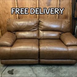 Leather Electric Recliner Loveseat - Free Delivery 