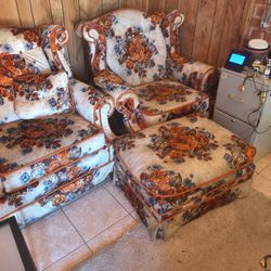 Couch, Chair And Ottoman, 70's  Style, Vintage