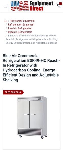 Commercial Stainless Steel Two-Door Reach-In Refrigerator