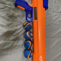 Nerf Dog Fetch Game Mega Set Dog Toy, Tennis Ball Blaster, Orange