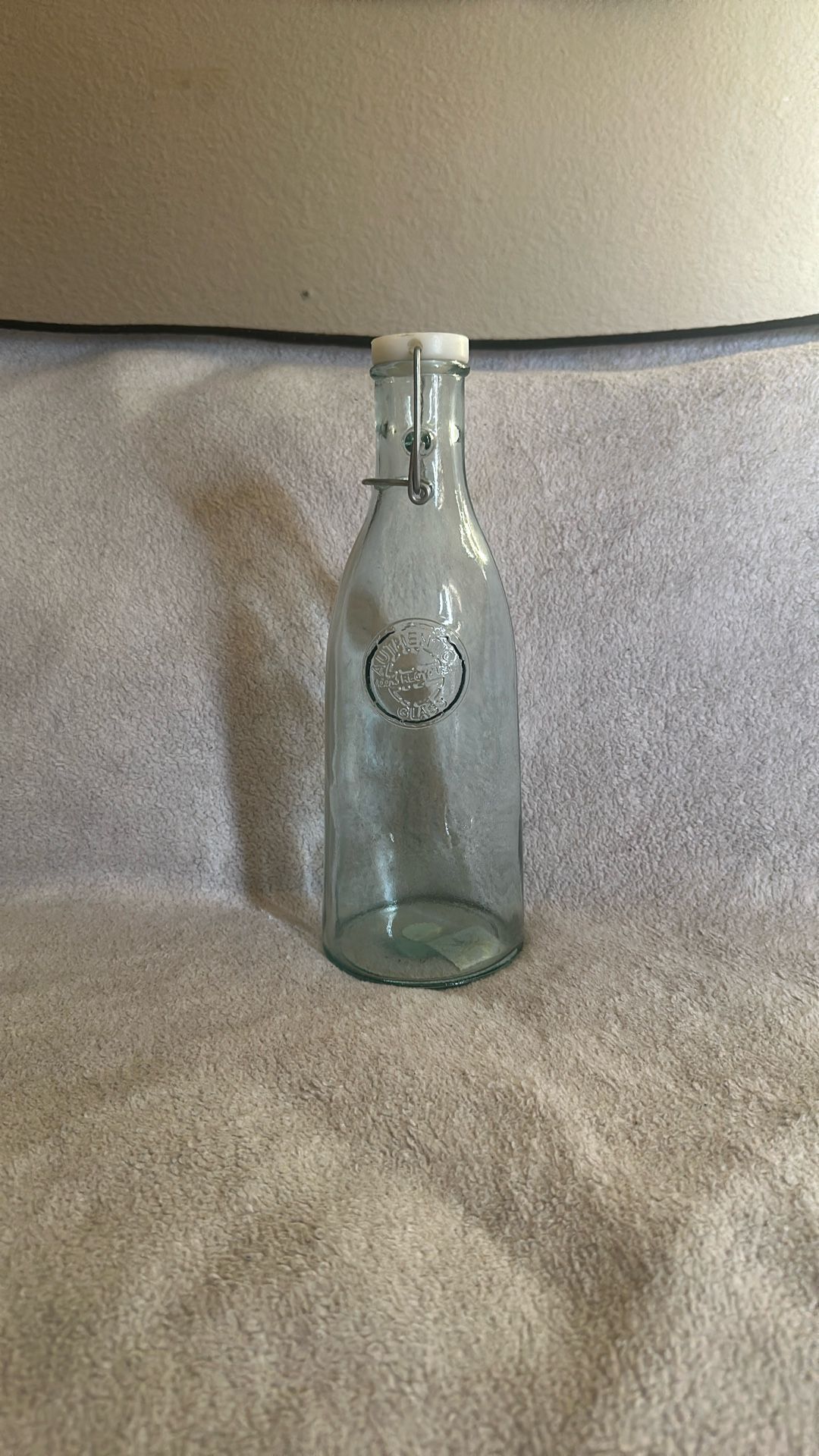 Authentic 100% Recycled Glass 10 5/8" Green Bottle Bale Wire Cap San Miguel