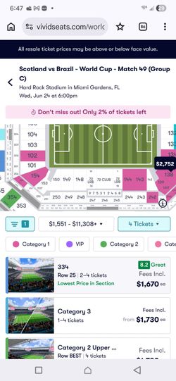 Fifa World Cup Tix.. Tickets  All Miami Games ALL Categories and Suites