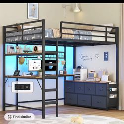 Full Loft Bed With Desk