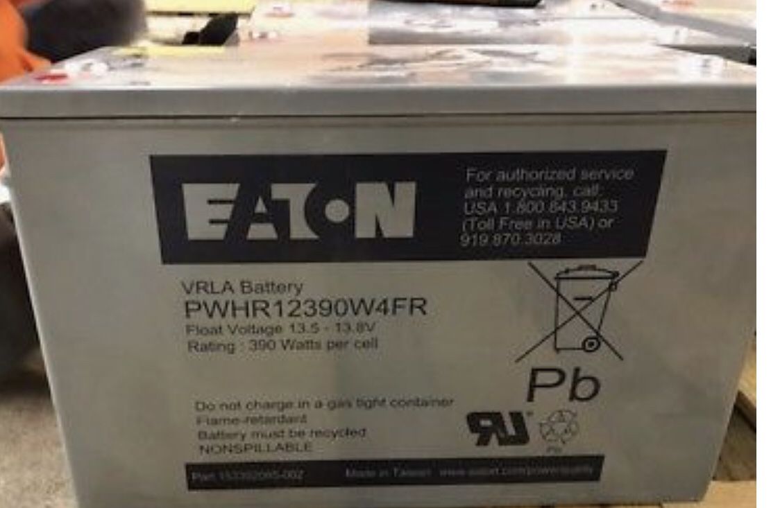 Model Eaton VRLA Battery PWHR12390W4FR 12V 100AH