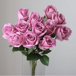 Artificial Silk Flowers Real Touch Realistic Roses Bouquet Long Stem (color shown)