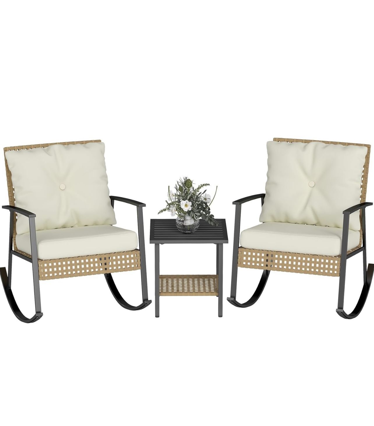 3 Piece Outdoor Rocking Chairs-brand New In The Box -Unassembled