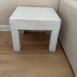 White Square Side Table