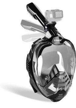 Snorkel Mask Full Face, Full Face Snorkel Mask Adult and Kids with Detachable Camera Mount, Snorkeling Mask 180 Panoramic View Anti-Fog Anti-Leak Dry