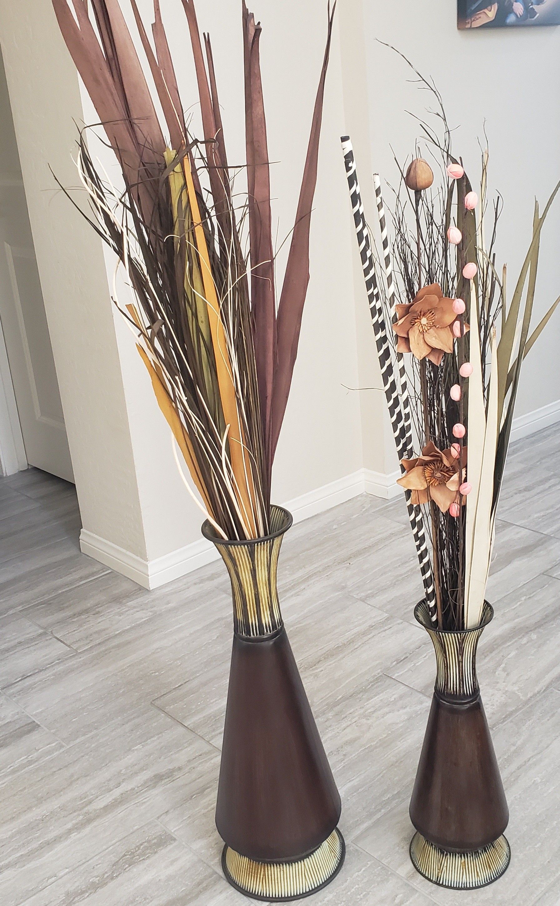 Decorative Metal Vases.