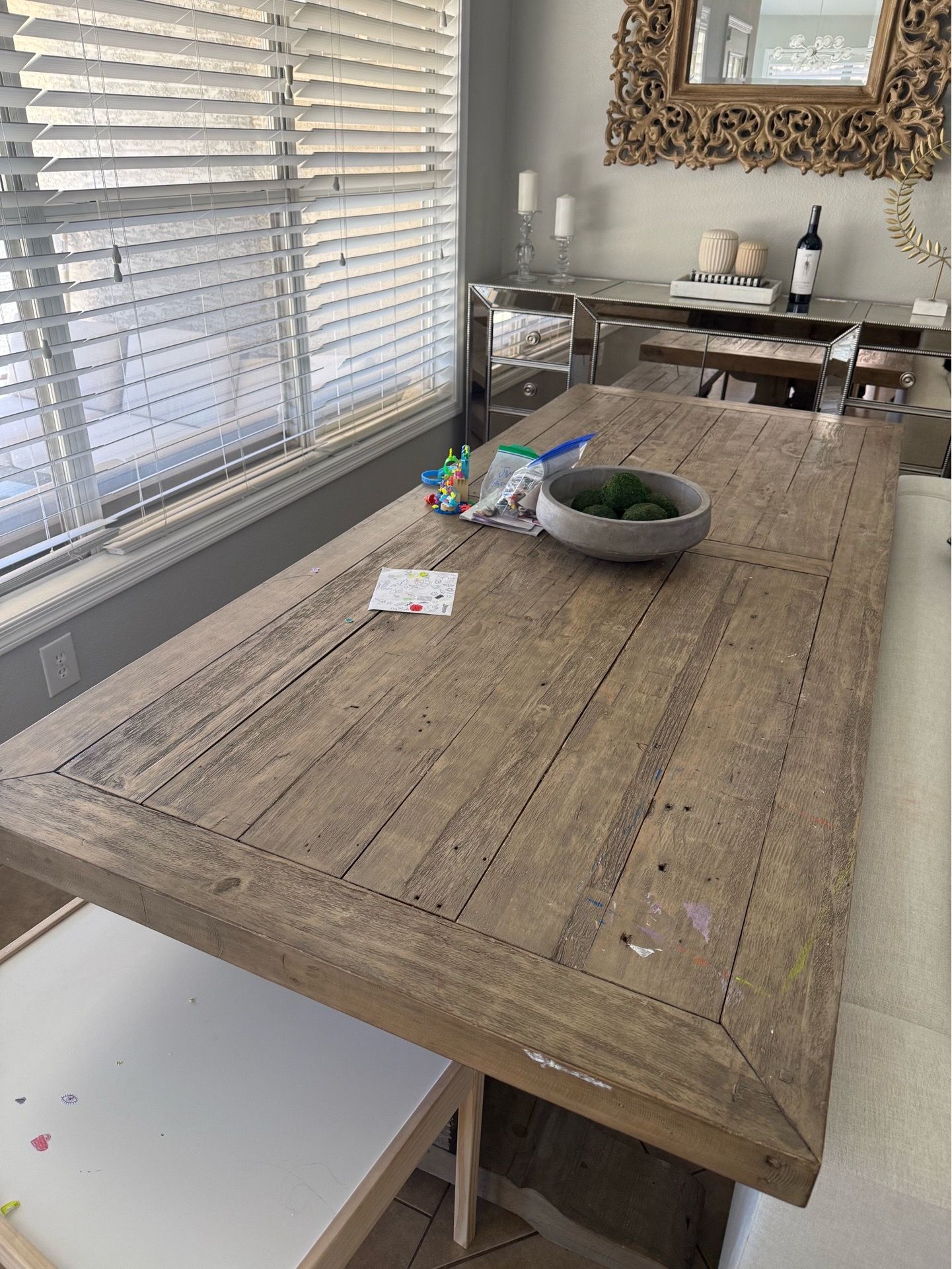 Potato barn wooden table 8ft with bench