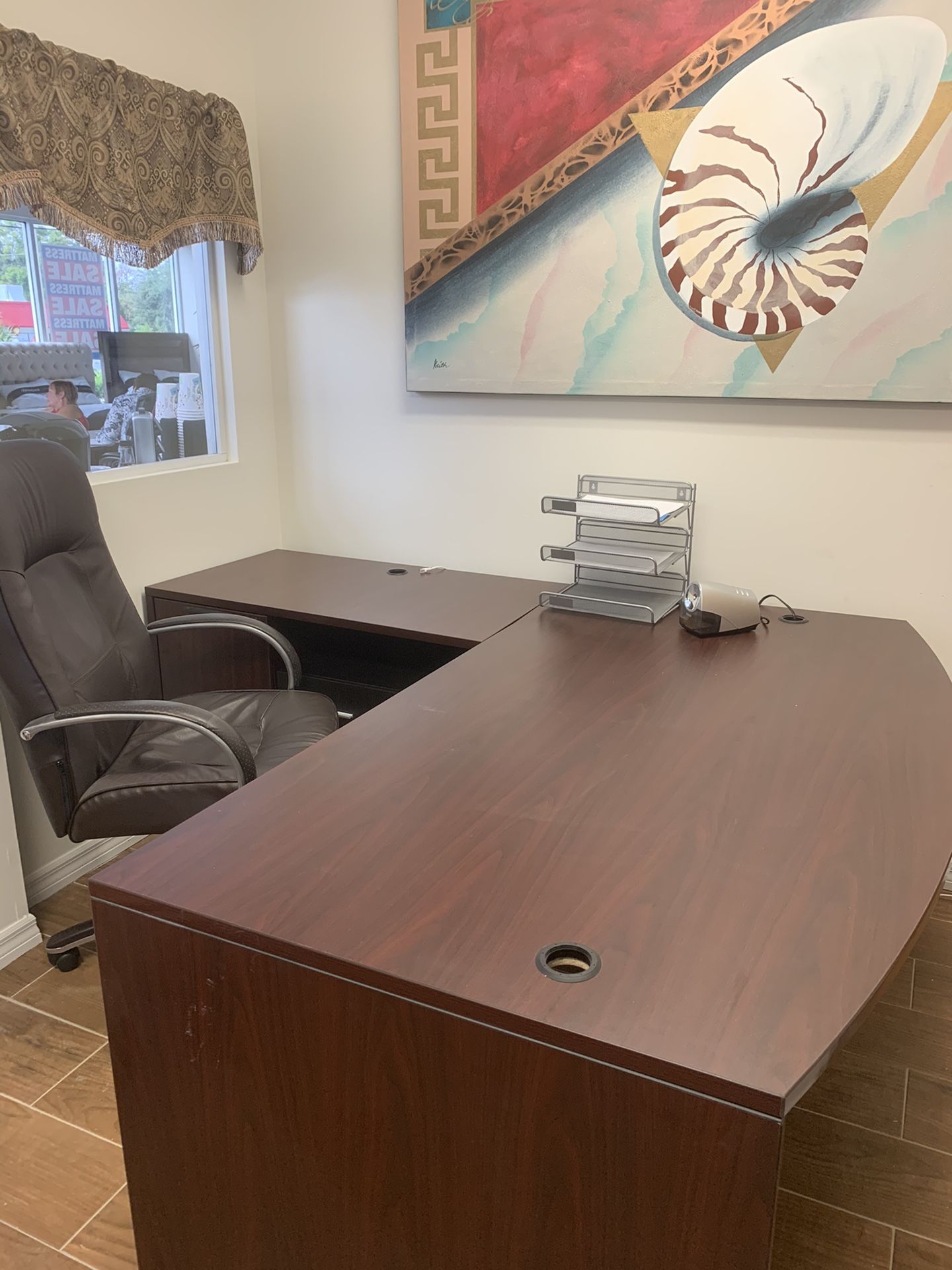 L shaped office / computer desk.