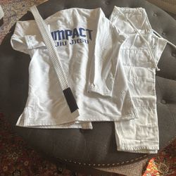 Impact Jiu Jitsu White BJJ Gi w/ Belt – Top & Pants – A1 Adult