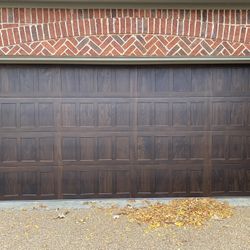 16x7 And 8x7 Walnut Garage Door