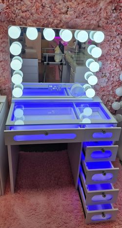 New Contemporary Vanity Desk and Vanity Mirror W/ Built-in Bluetooth speakers From $1299 TODAY OFFER UP SPECIAL $999!