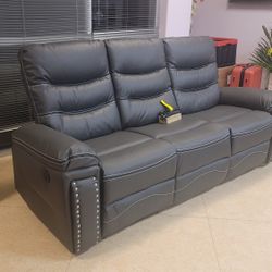 New Three Seater Sofa With 2 POWER Recliner 