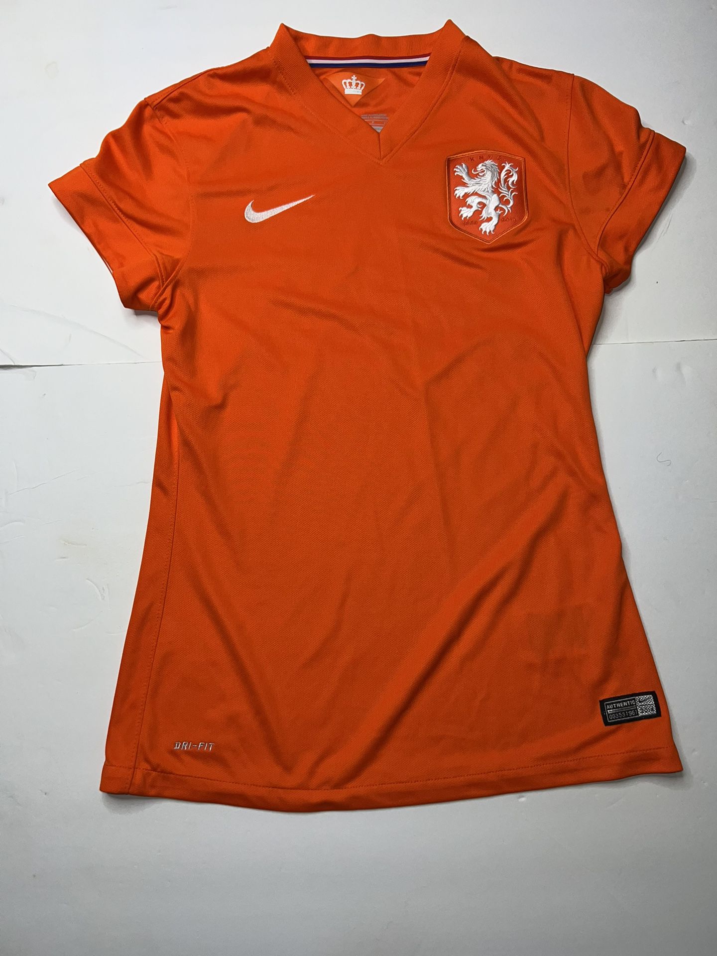 Vintage Nike Women Netherlands Holland Football Shirt Orange 2014 World Cup S