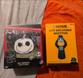 Halloween Inflatable Decorations Bundle – Jack Skellington & Skeleton