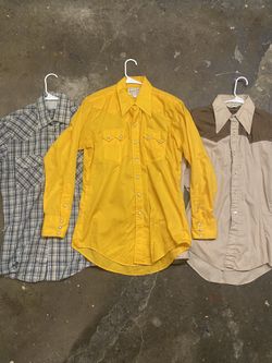 Vintage Western Tees Button Up Snap Pearls Lot Of 3 Size Medium 