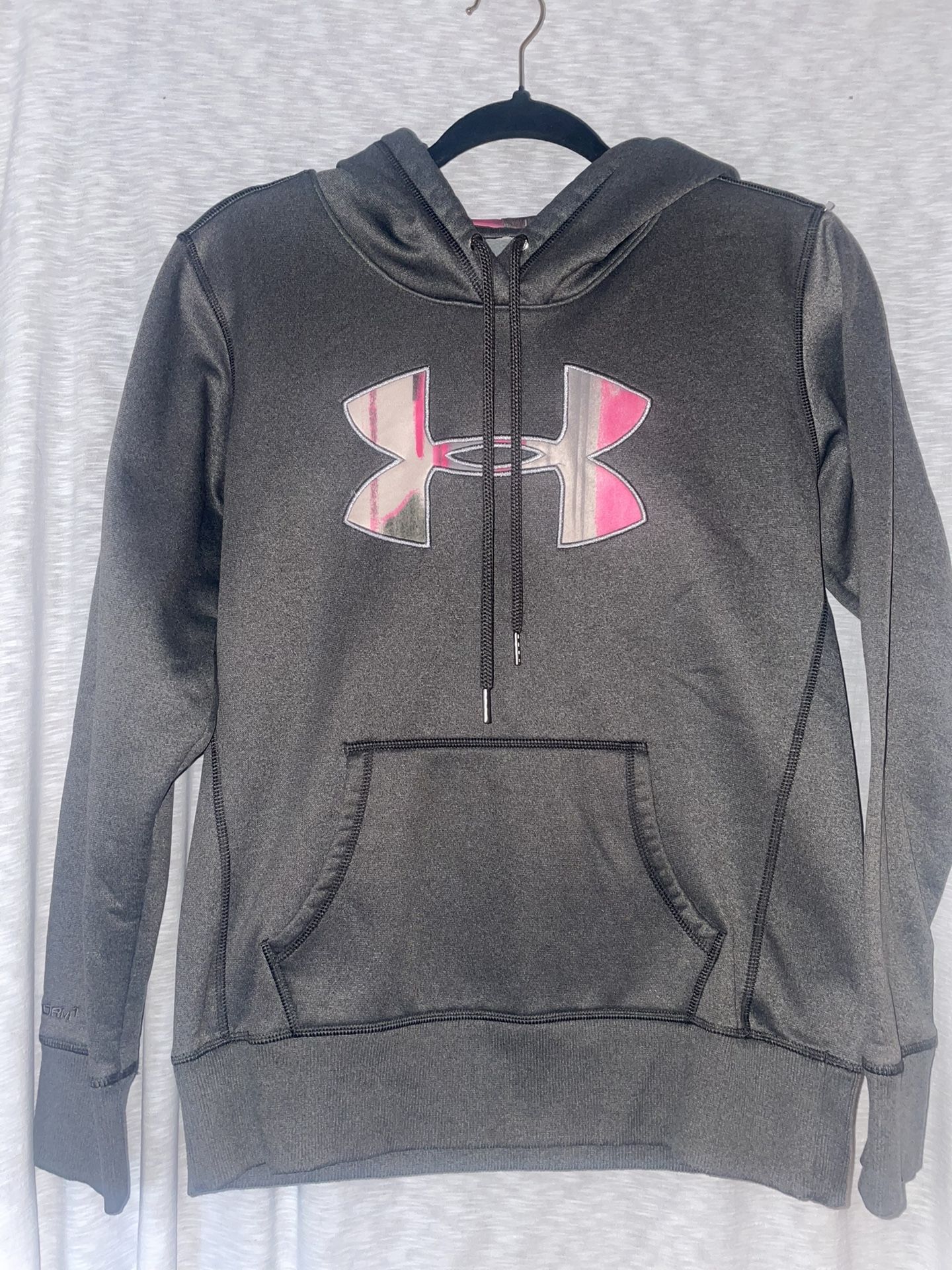 Under Armour Women’s Gray/Pink Hoodie Sweatshirt - Size Small