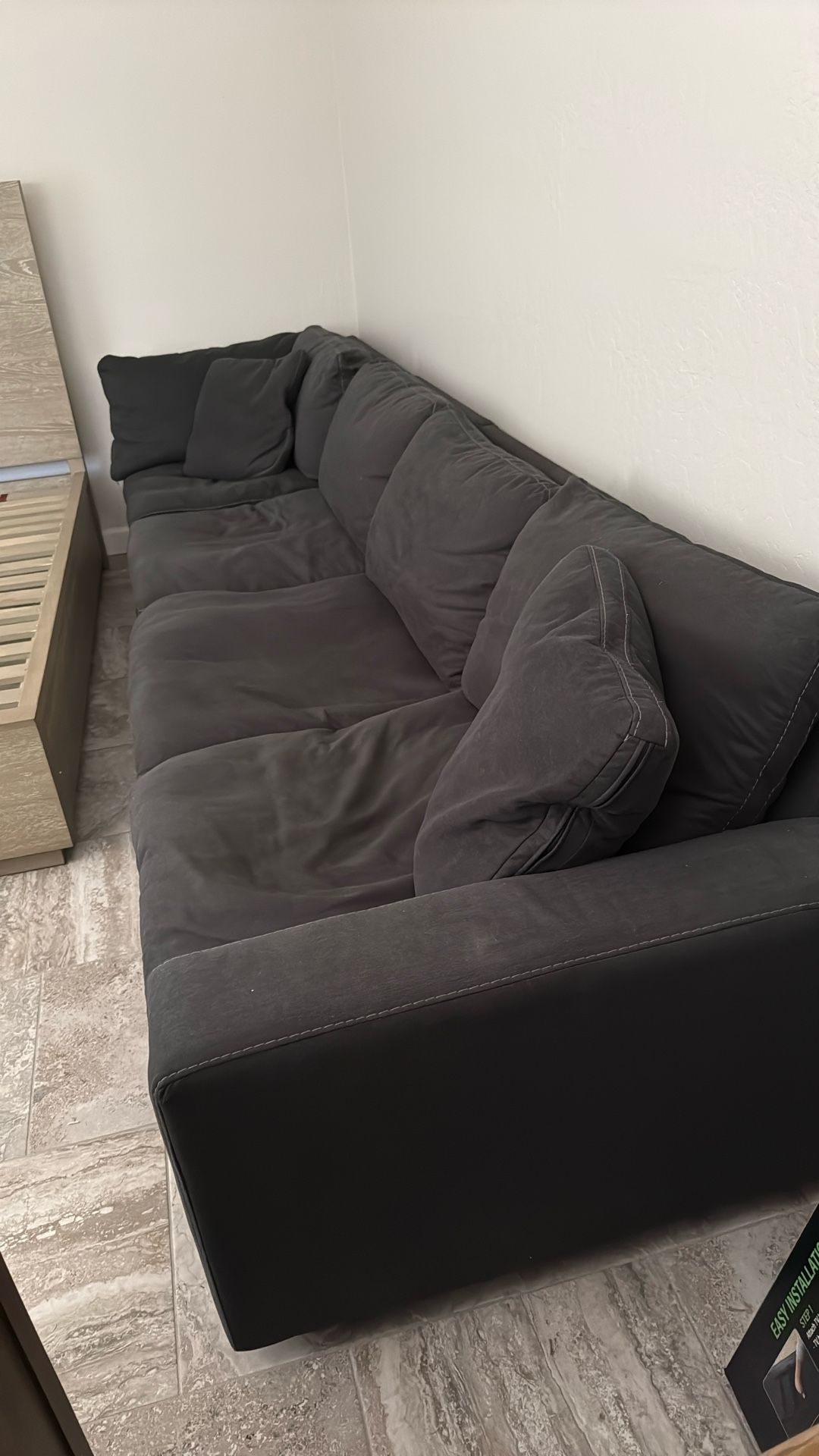 Down Sectional Dark Grey