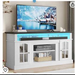 YITAHOME Farmhouse TV Stand for TV up to 65 Inch, Highboy Traditional Media Entertainment Center Console Table w/Adjustable Storage Shelves &Cabinet G