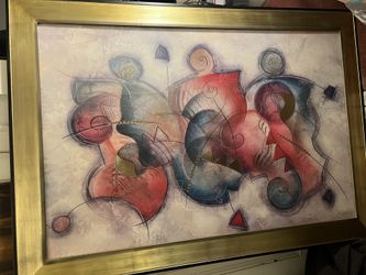 Eric Waugh: original Mixed Media Art , large, signed by the artist, great frame