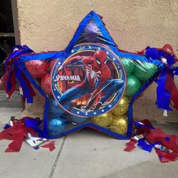 Spiderman Star Shaped Pinata With Balls